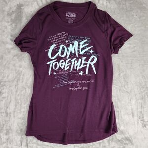 Lennon McCartney Beatles Fitted Purple Short Sleeve T-Shirt‎ with Graphic Design